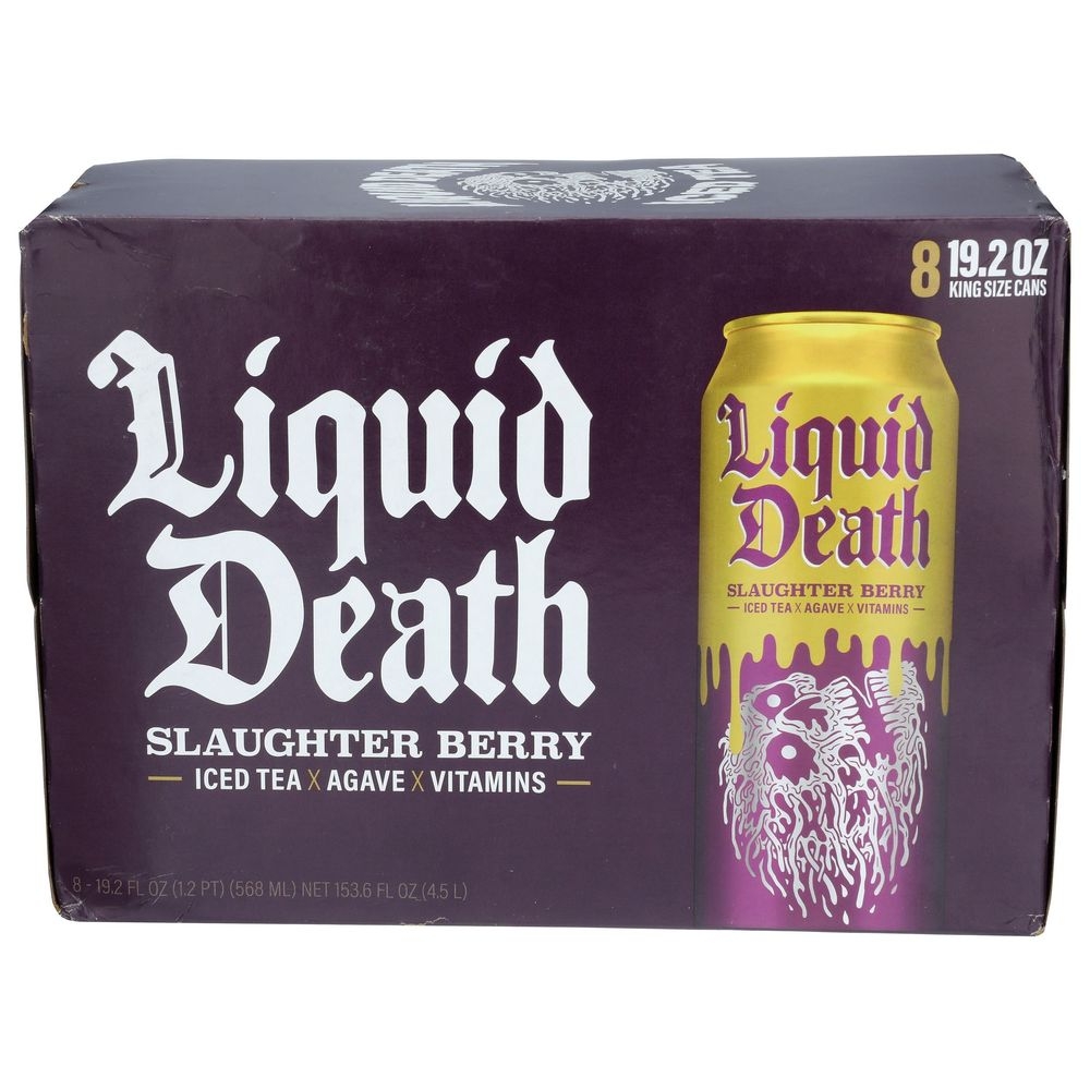 Liquid Death Ready To Drink Slaughter Berry Iced Tea, 19.2 Fluid Ounce -- 24 per case