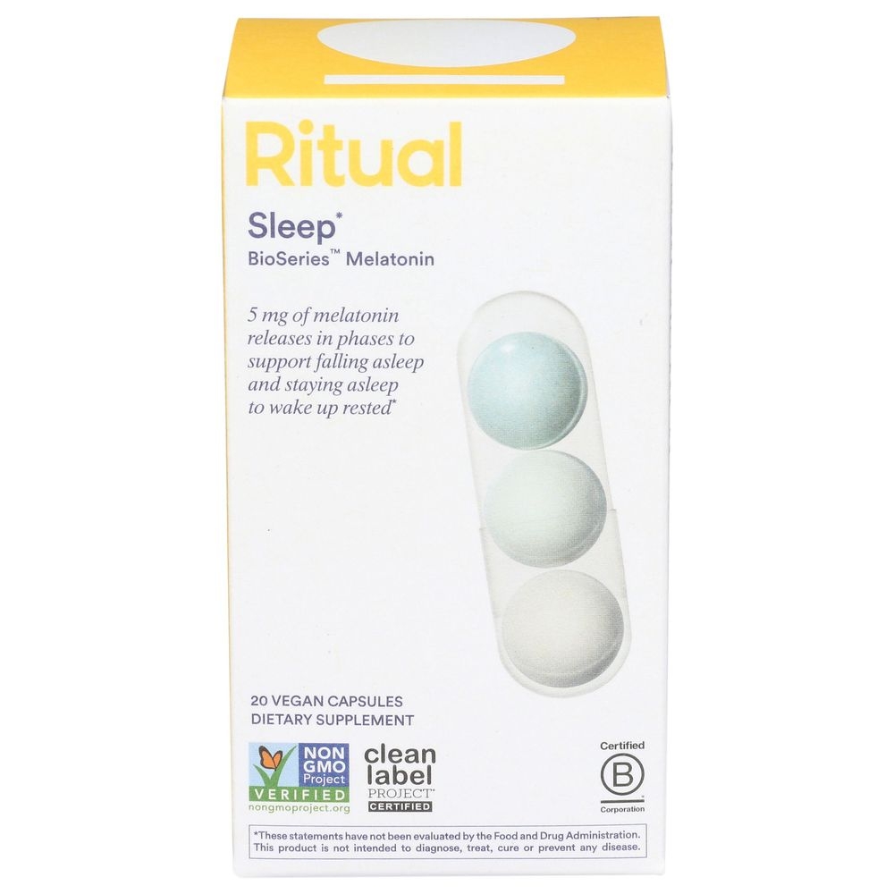 Ritual Sleep Bioseries Melatonin Vegan Capsules, 20 count