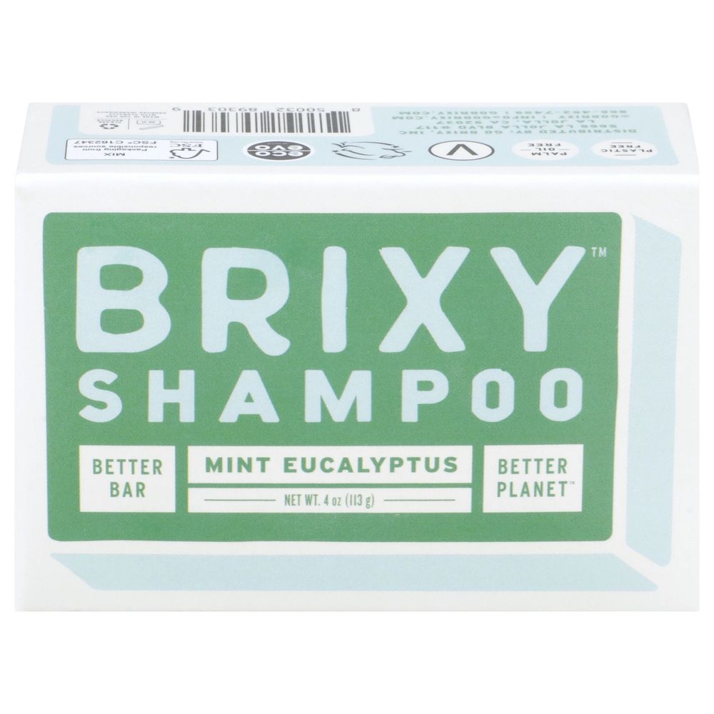 Brixy Mint Eucalyptus Shampoo Bar, 4 Ounce