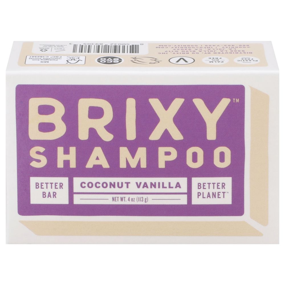 Brixy Coconut Vanilla Shampoo Bar, 4 Ounce