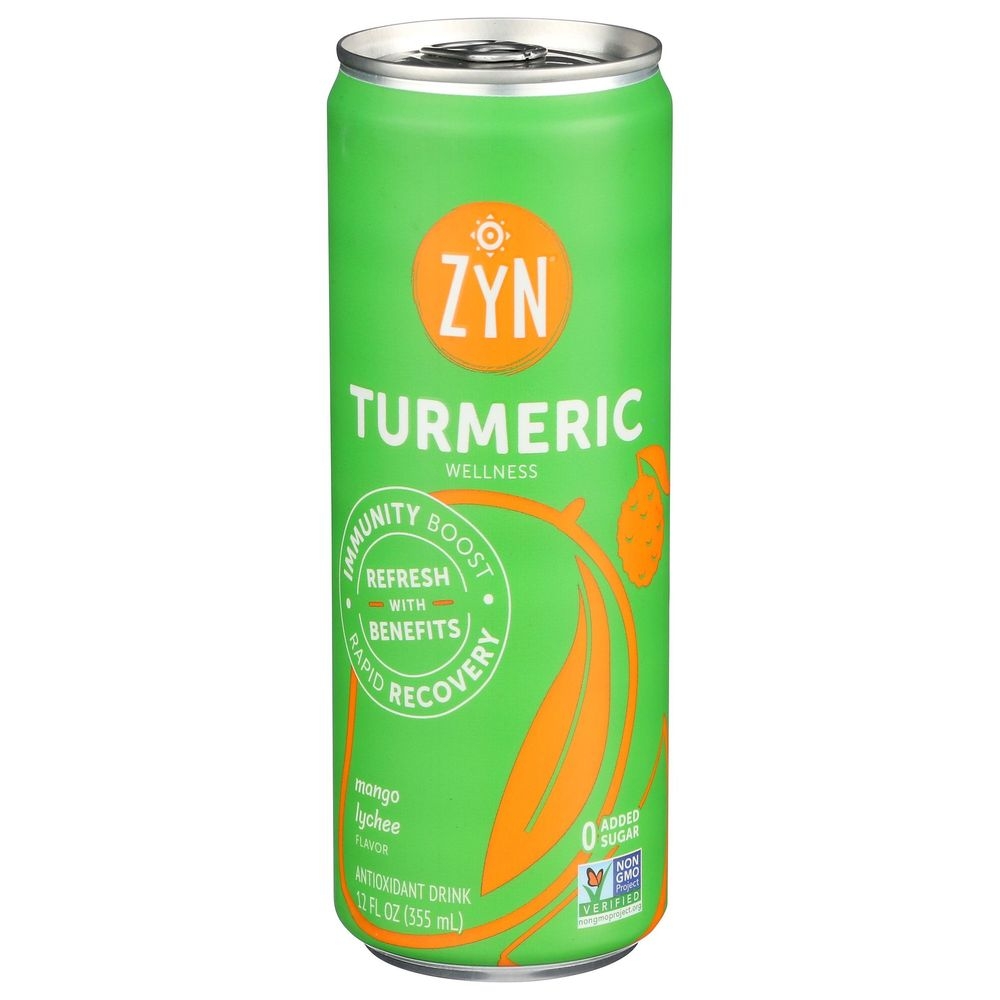 Zyn Lemon Mango Lychee Turmeric Wellness Drink, 12 Fluid Ounce -- 6 per case