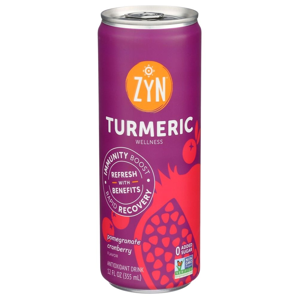 Zyn Pomegranate Cranberry Lychee Turmeric Wellness Drink, 12 Fluid Ounce -- 6 per case