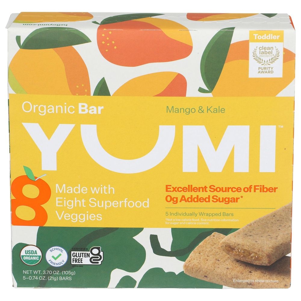 Yumi Organic Mango and Kale Toddler Bar, 3.7 Ounce -- 6 per case