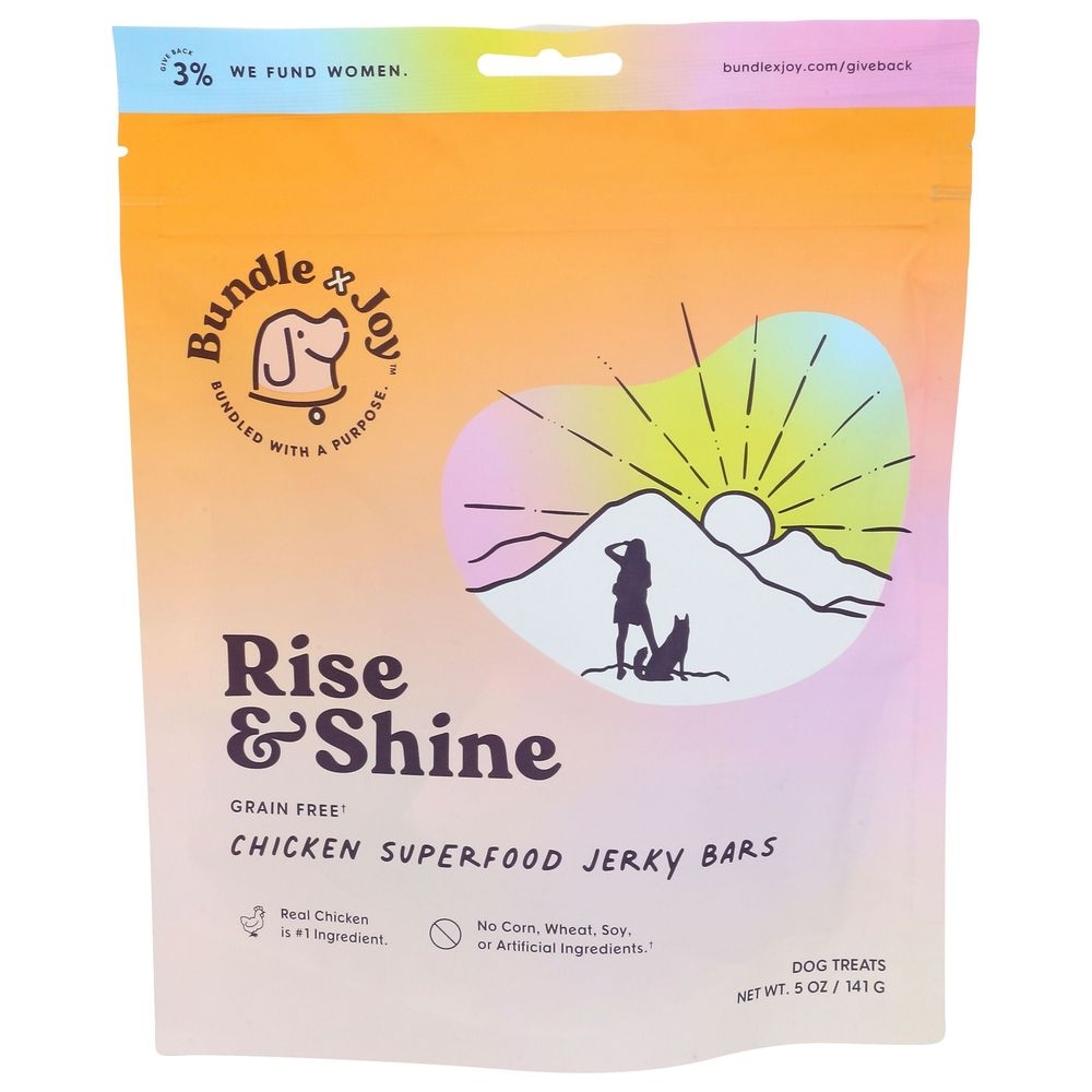 Bundle X Joy Rise and Shine Chicken Superfood Jerky Bar Dog Treats, 5 Ounce -- 6 per case
