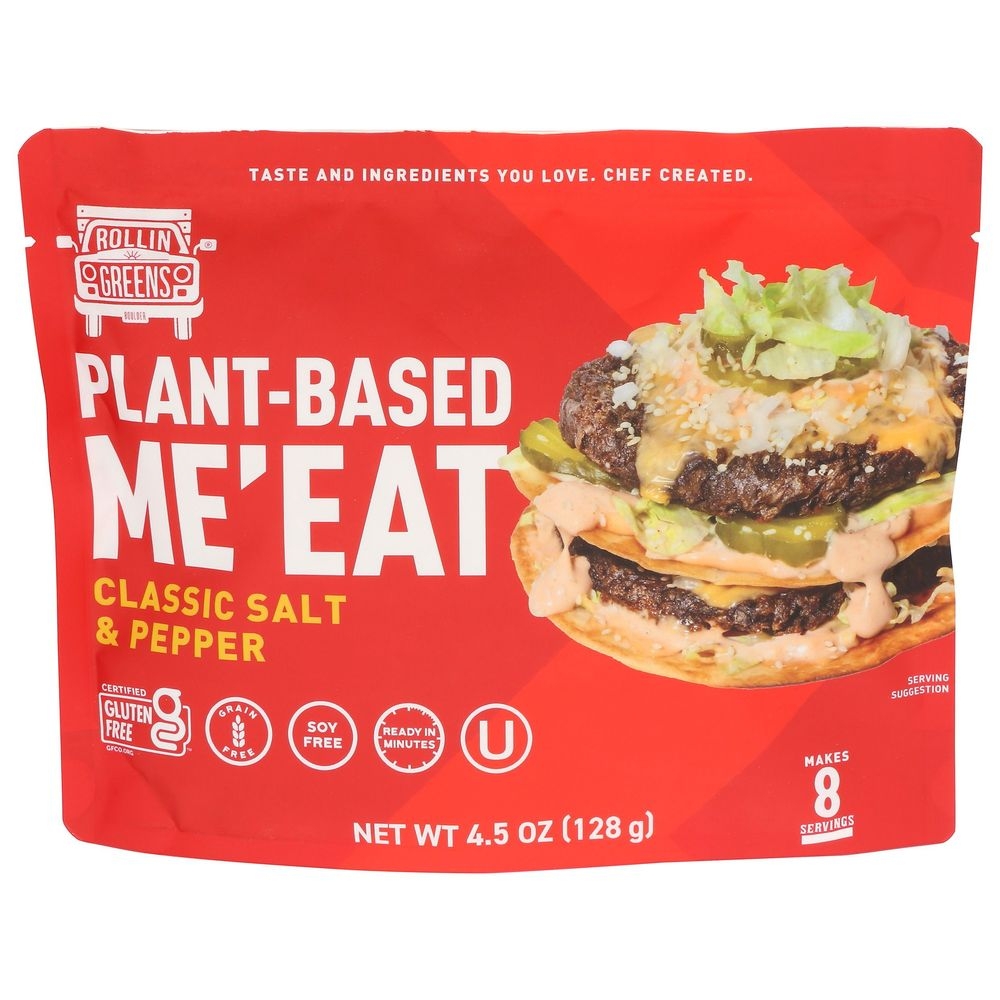 Rollingreens Classic Salt and Pepper Plant Based Meeat, 4.5 Ounce -- 12 per case
