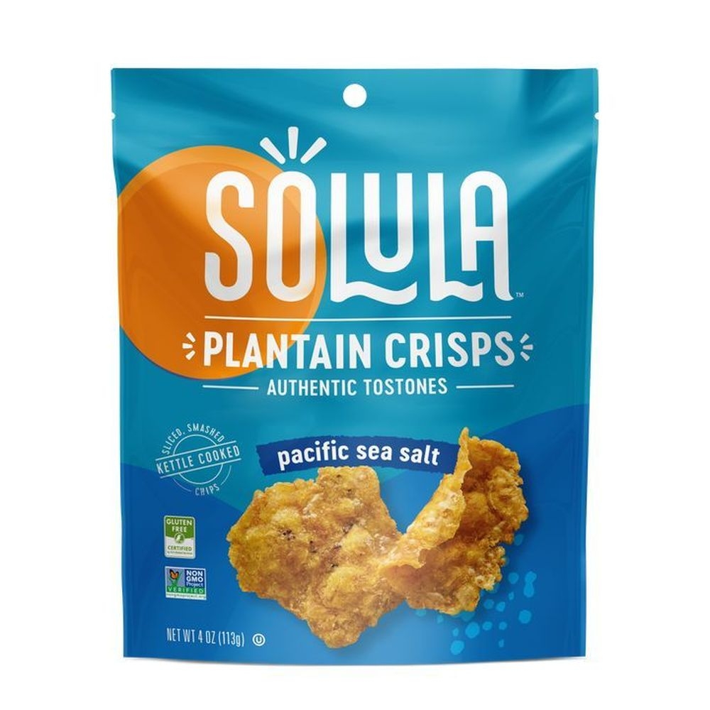 Solula Pacific Sea Salt Plantain Crisps, 4 Ounce -- 12 per case