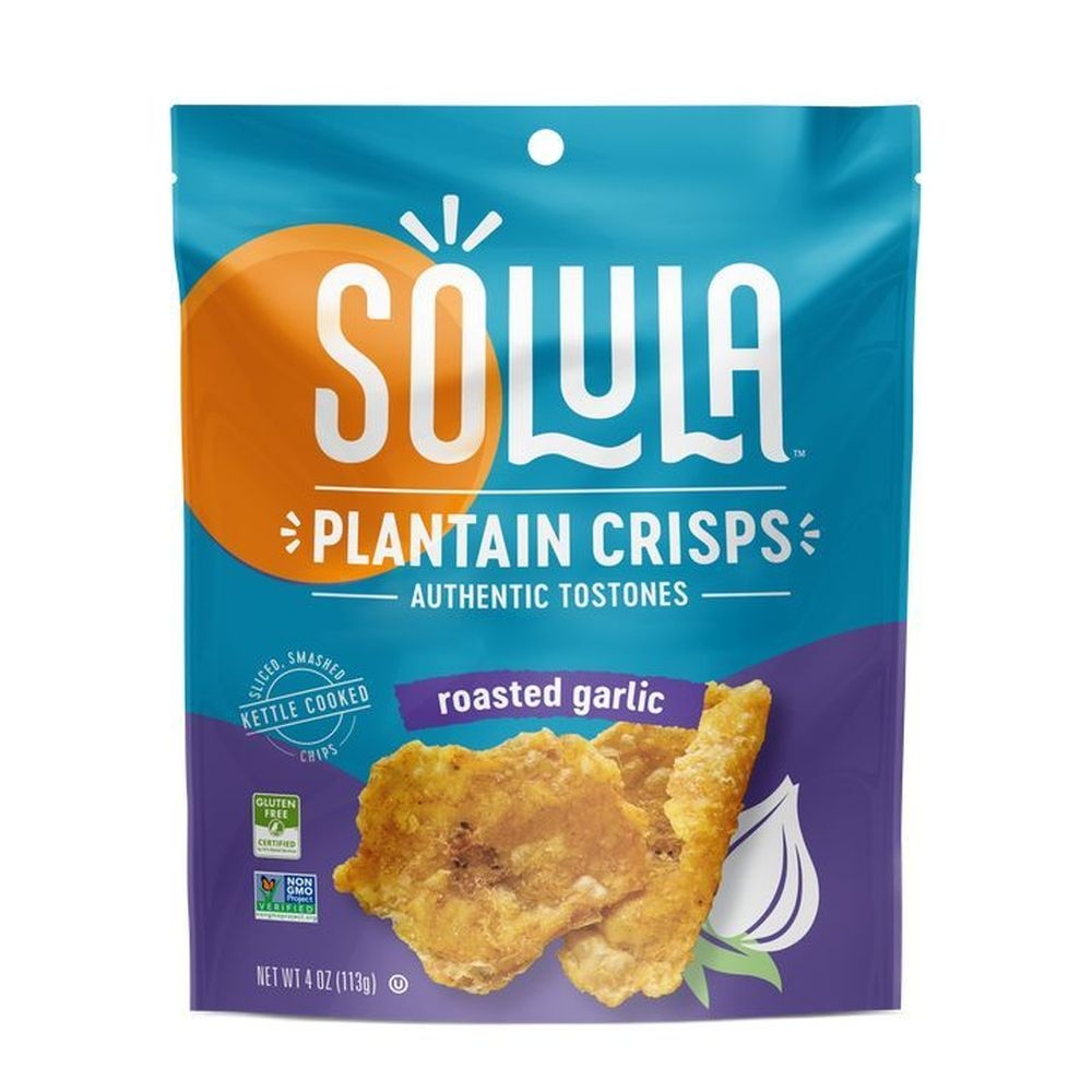 Solula Roasted Garlic Plantain Crisps, 4 Ounce -- 12 per case