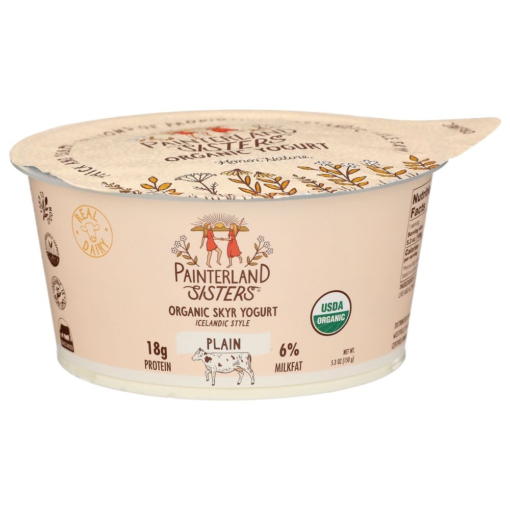 Painterland Sisters Organic Plain Skyr Yogurt, 5.3 Ounce -- 8 per case