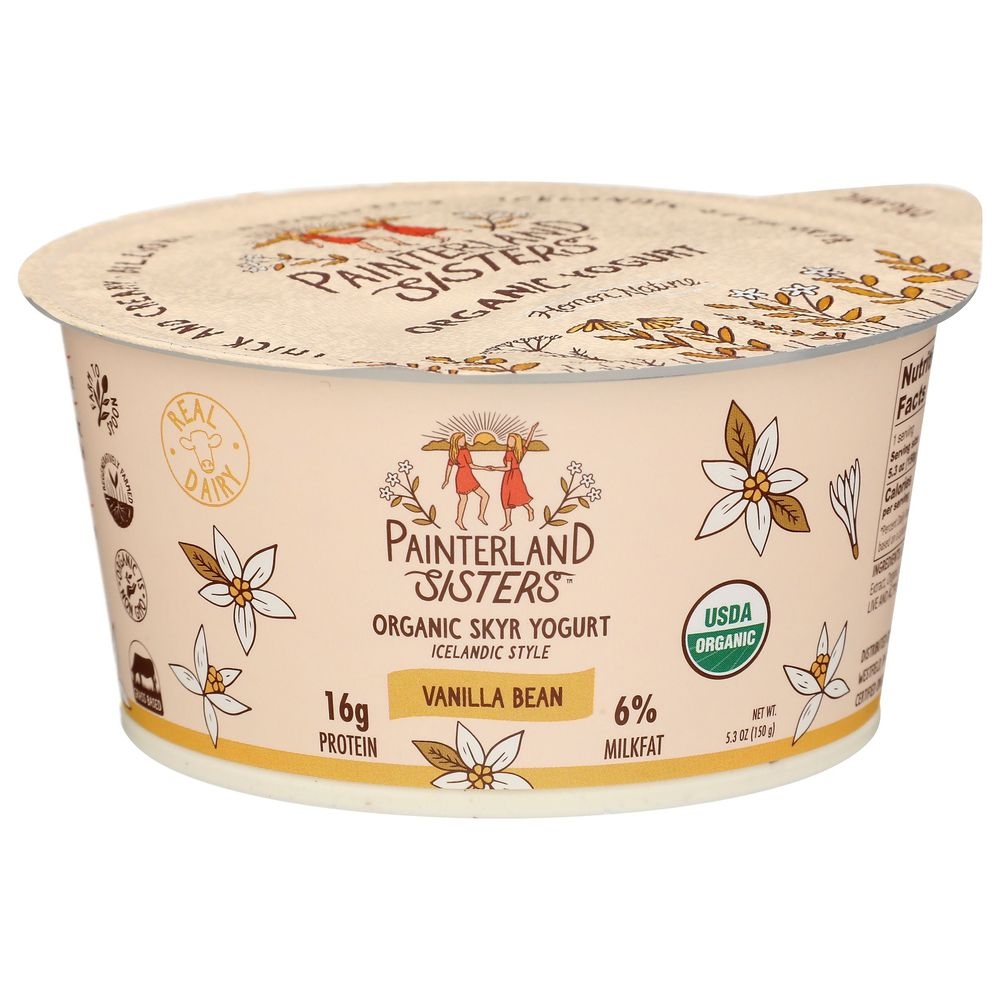 Painterland Sisters Organic Vanilla Bean Skyr Yogurt, 5.3 Ounce -- 8 per case