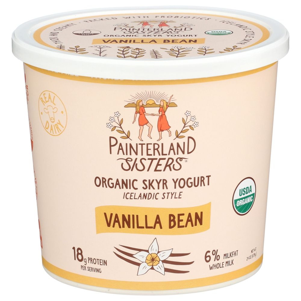 Painter Land Sisters Organic Vanilla Bean Skyr Yogurt, 24 Ounce -- 6 per case.