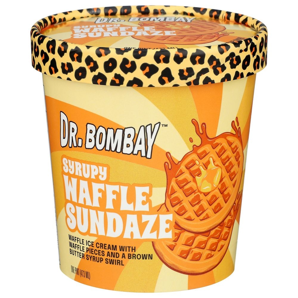 Dr Bombay Syrupy Waffle Sundaze Ice Cream, 1 Pint -- 8 per case