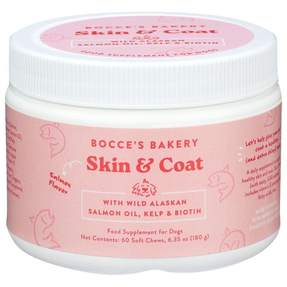 Bocces Skin and Coat Food Supplement Soft Chews for Dogs, 6.35 Ounce -- 12 per case