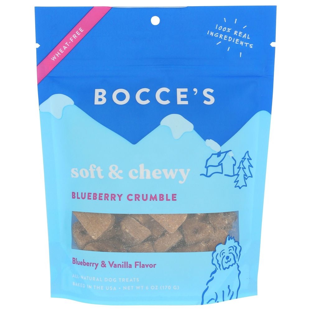 Bocces Blueberry Crumble Soft and Chewy Seasonal Dog Treat, 6 Ounce -- 12 per case