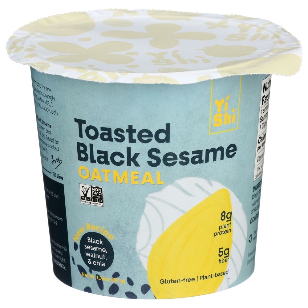 Yishi Toasted Black Sesame Oatmeal Cup, 1.76 Ounce -- 6 per case