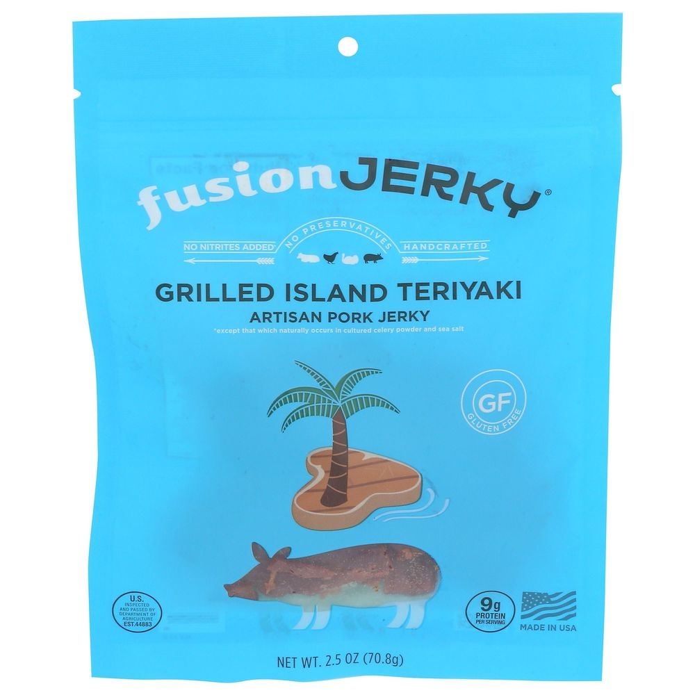 Fusion Jerky Grilled Island Teriyaki Pork Jerky, 2.5 Ounce -- 8 per case