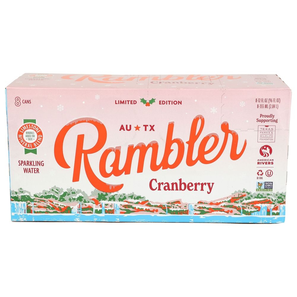 Rambler Cranberry Sparkling Water, 12 Fluid Ounce -- 24 per case