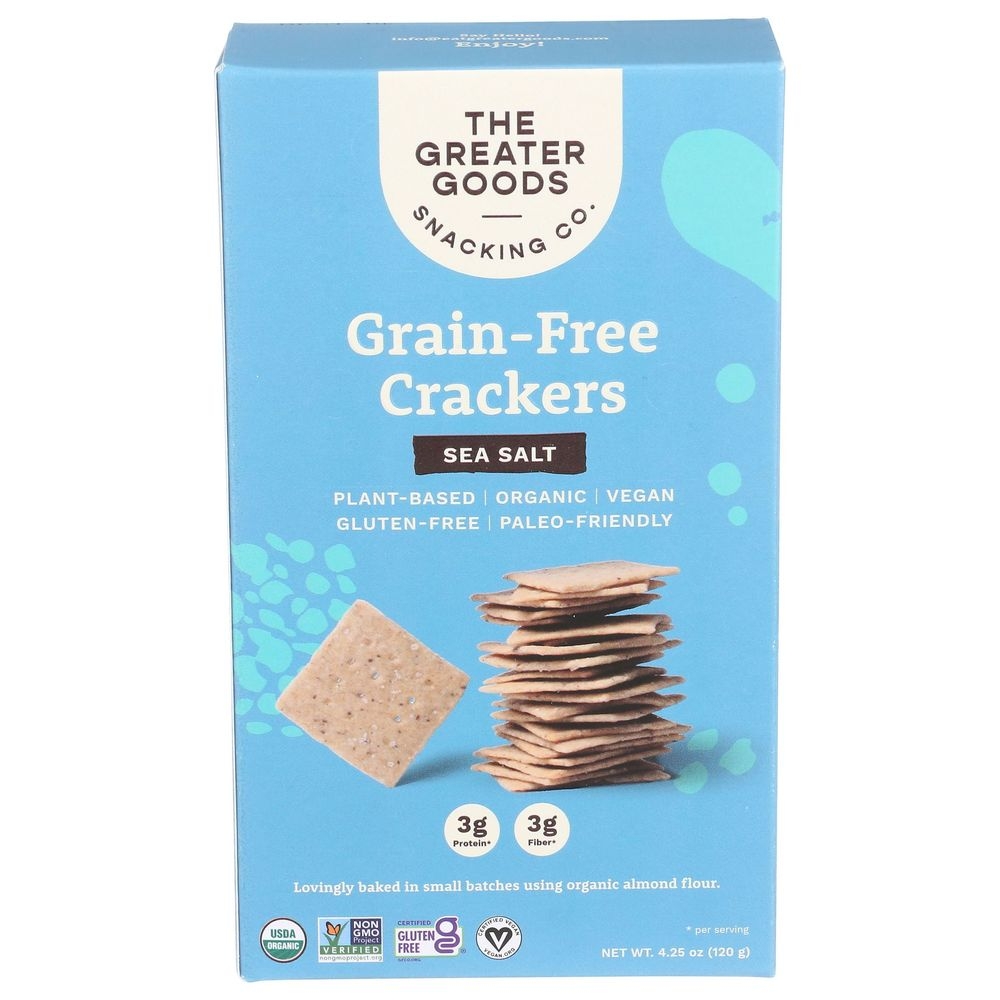 The Greater Good Organic Sea Salt Grain Free Cracker, 4.25 Ounce -- 7 per case