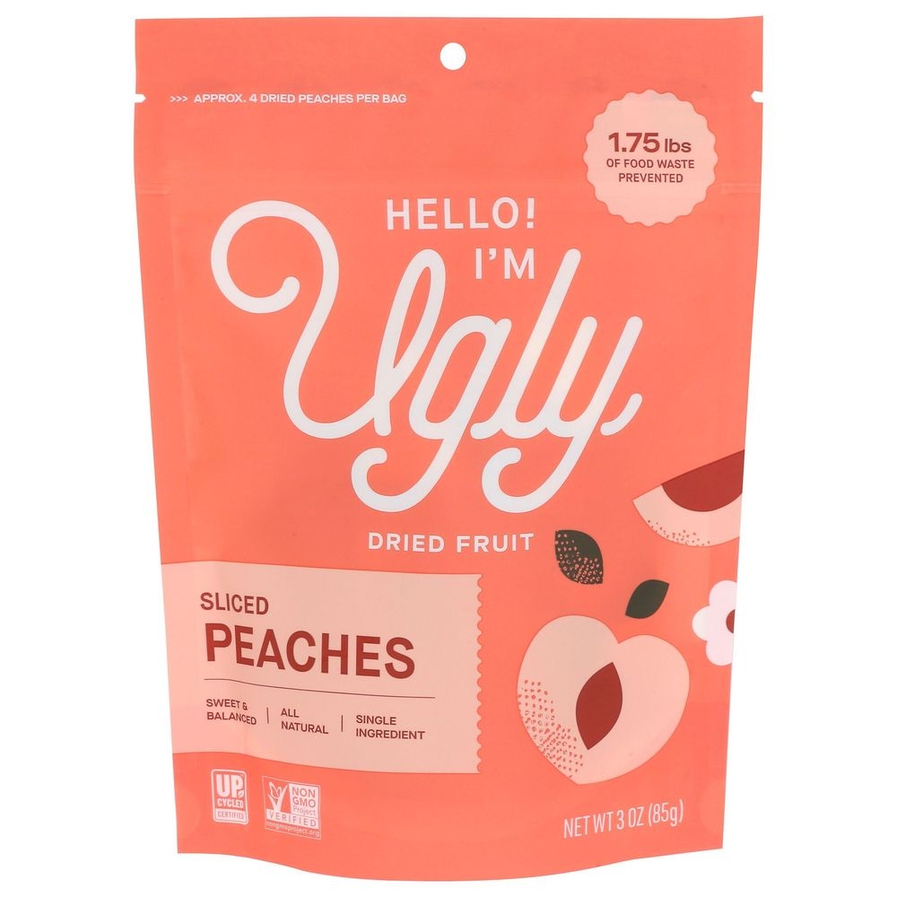 Hello Im Ugly Dried and Sliced Peaches, 3 Ounce -- 12 per case