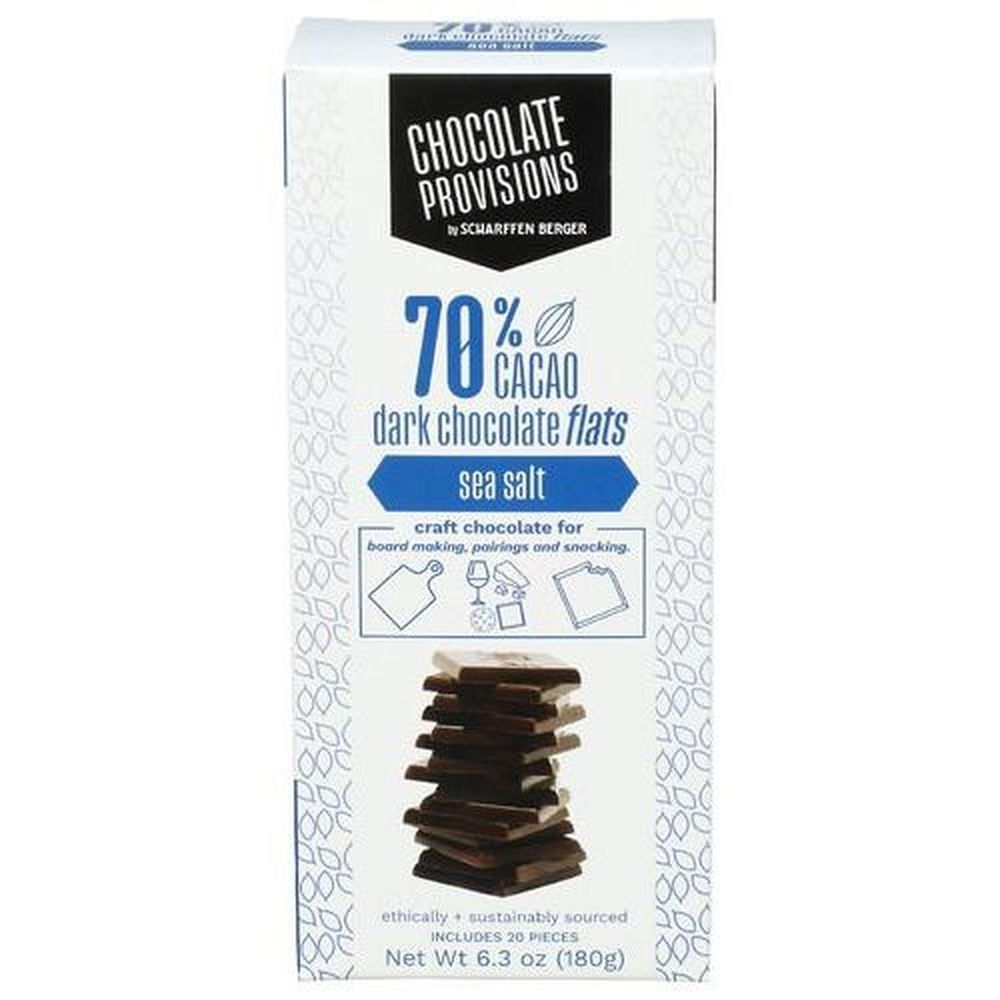 Scharffen Berger 70 Percent Cacao Sea Salt Dark Chocolate Flats, 6.3 Ounce -- 8 per case