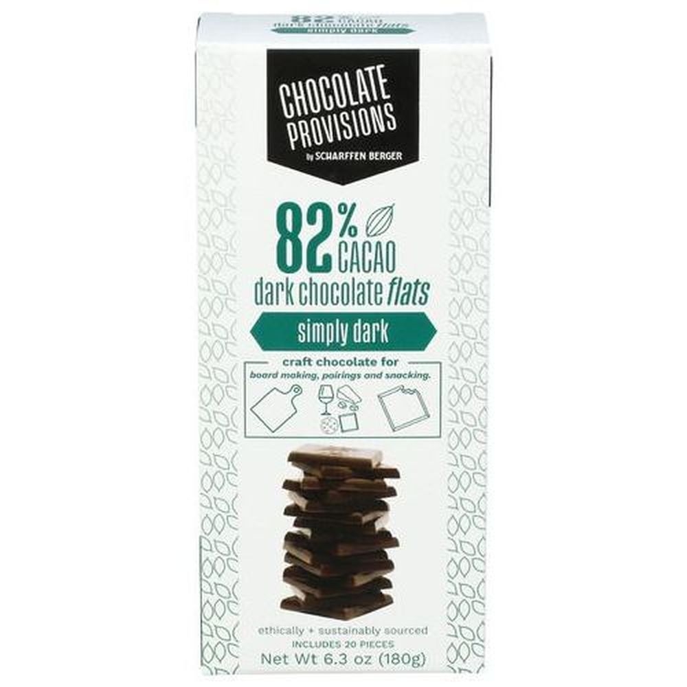 Scharffen Berger 82 Percent Cacao Simply Dark Chocolate Flats, 6.3 Ounce -- 8 per case