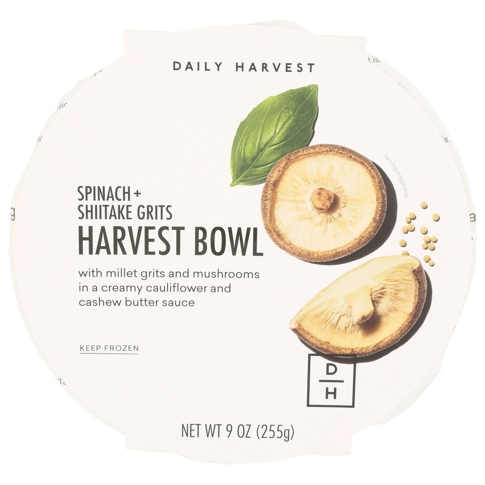 Daily Harvest Spinach Plus Shiitake Grits Harvest Bowl, 9 Ounce -- 8 per case.