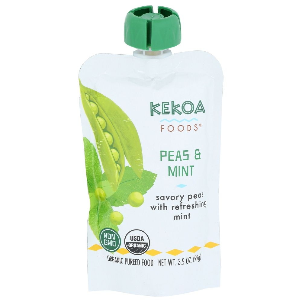 Kekoa Organic Peas and Mint Pureed Baby Food, 3.5 Ounce -- 6 per case