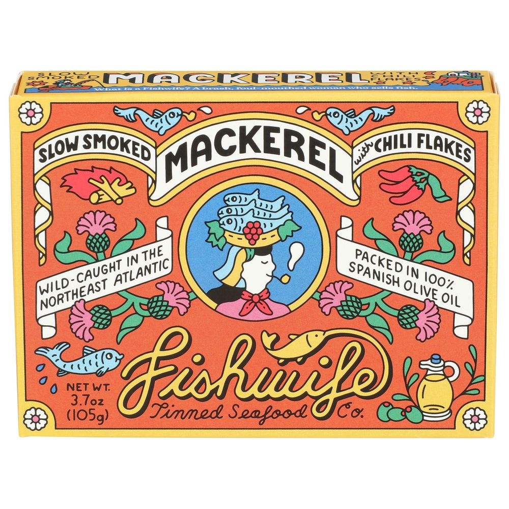 Fishwife Slow-Smoked Mackerel with Chili Flakes, 3.7 Ounce -- 12 per case