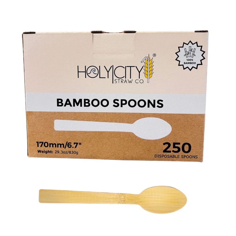 Holy City Straw Company Bamboo Spoon, 6.7 inch -- 1000 per case
