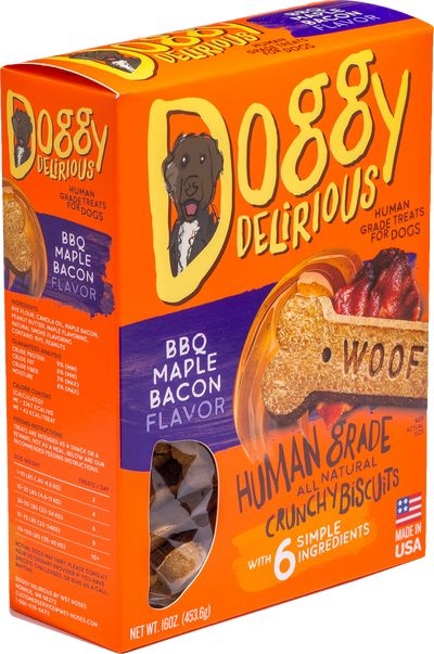 Doggy Delirious BBQ Maple Bacon Bone Dog Treats, 16 Ounce -- 6 per case