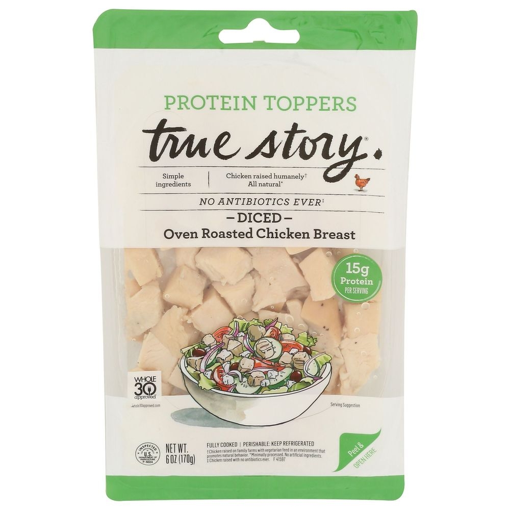 True Story Protein Toppers Oven Roasted Chicken Breast, 6 Ounce -- 12 per case