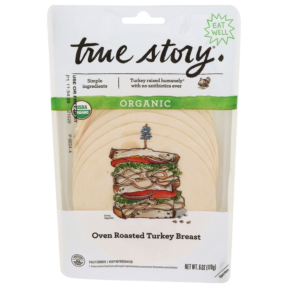True Story Organic Oven Roasted Turkey Breast, 6 Ounce -- 12 per case