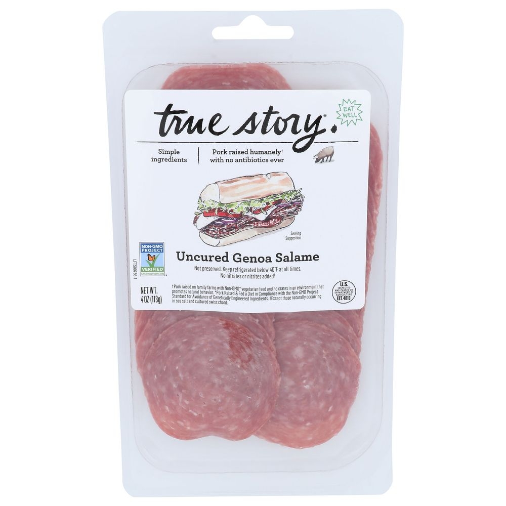 True Story Uncured Genoa Salame, 4 Ounce -- 8 per case
