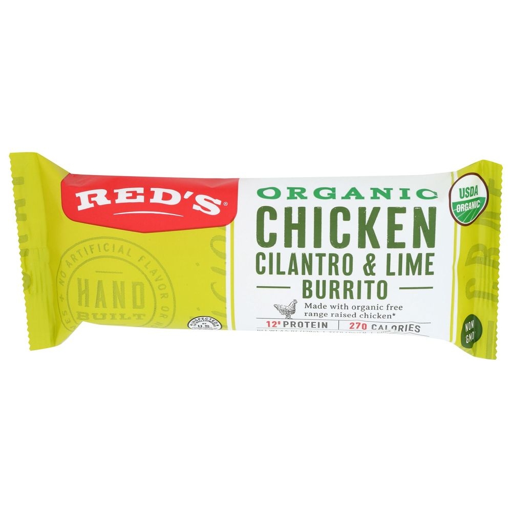 Reds Organic Chicken Cilantro and Lime Burrito, 4.5 Ounce -- 12 per case