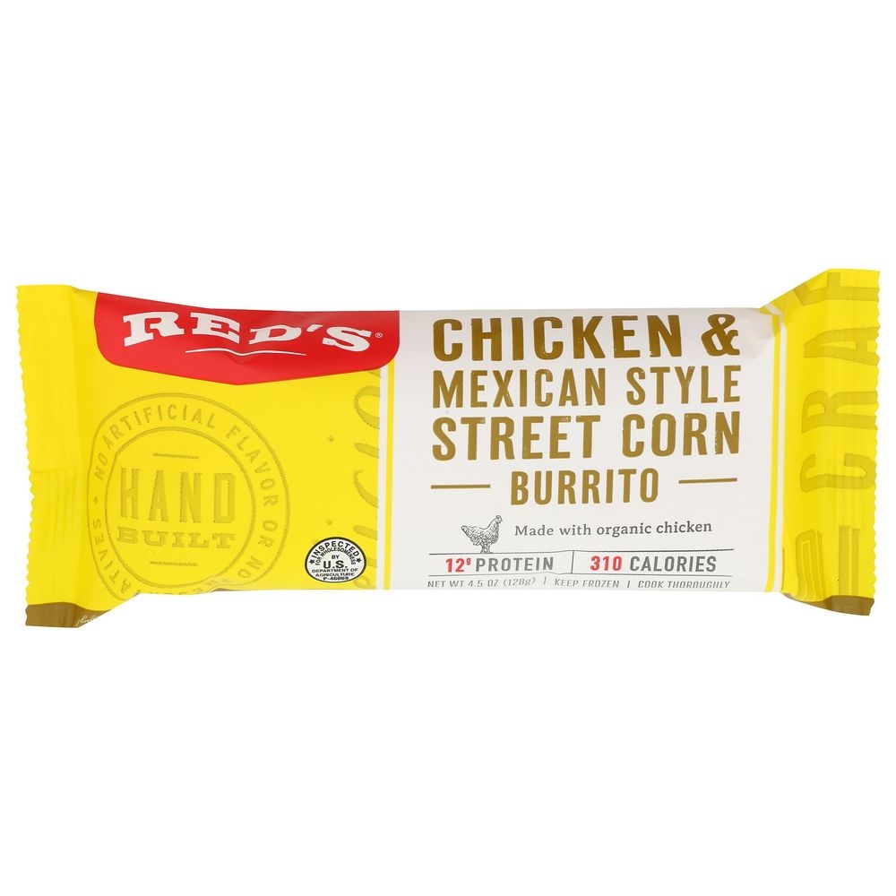 Reds Mexican Style Chicken and Corn Burrito, 4.5 Ounce -- 12 per case