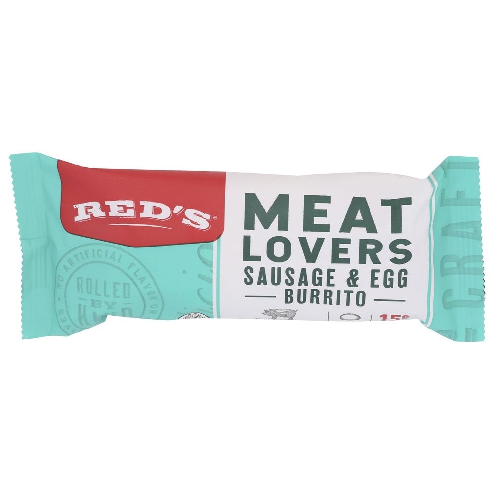 Reds All Natural Meat Lovers Egg Sausage and Bacon Breakfast Burrito, 5 Ounce -- 12 per case