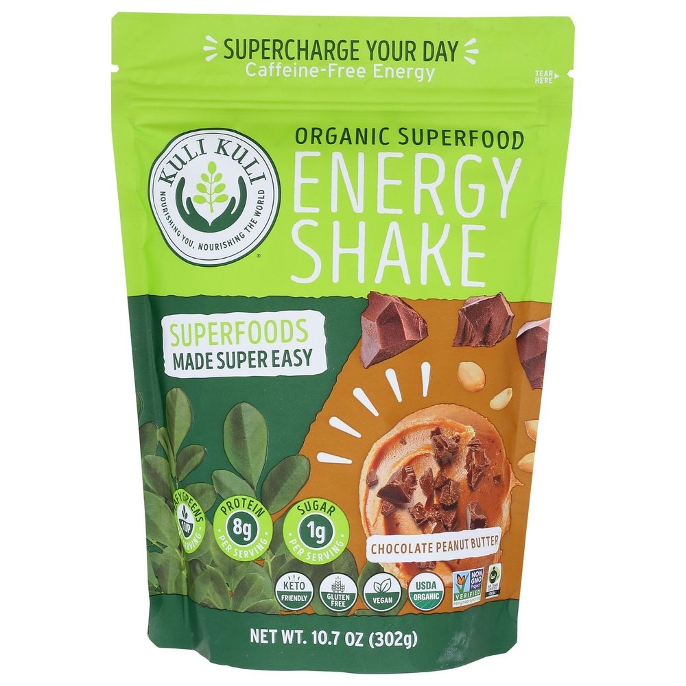 Kuli Kuli Chocolate Peanut Butter Energy Shake Powder, 10.7 Ounce