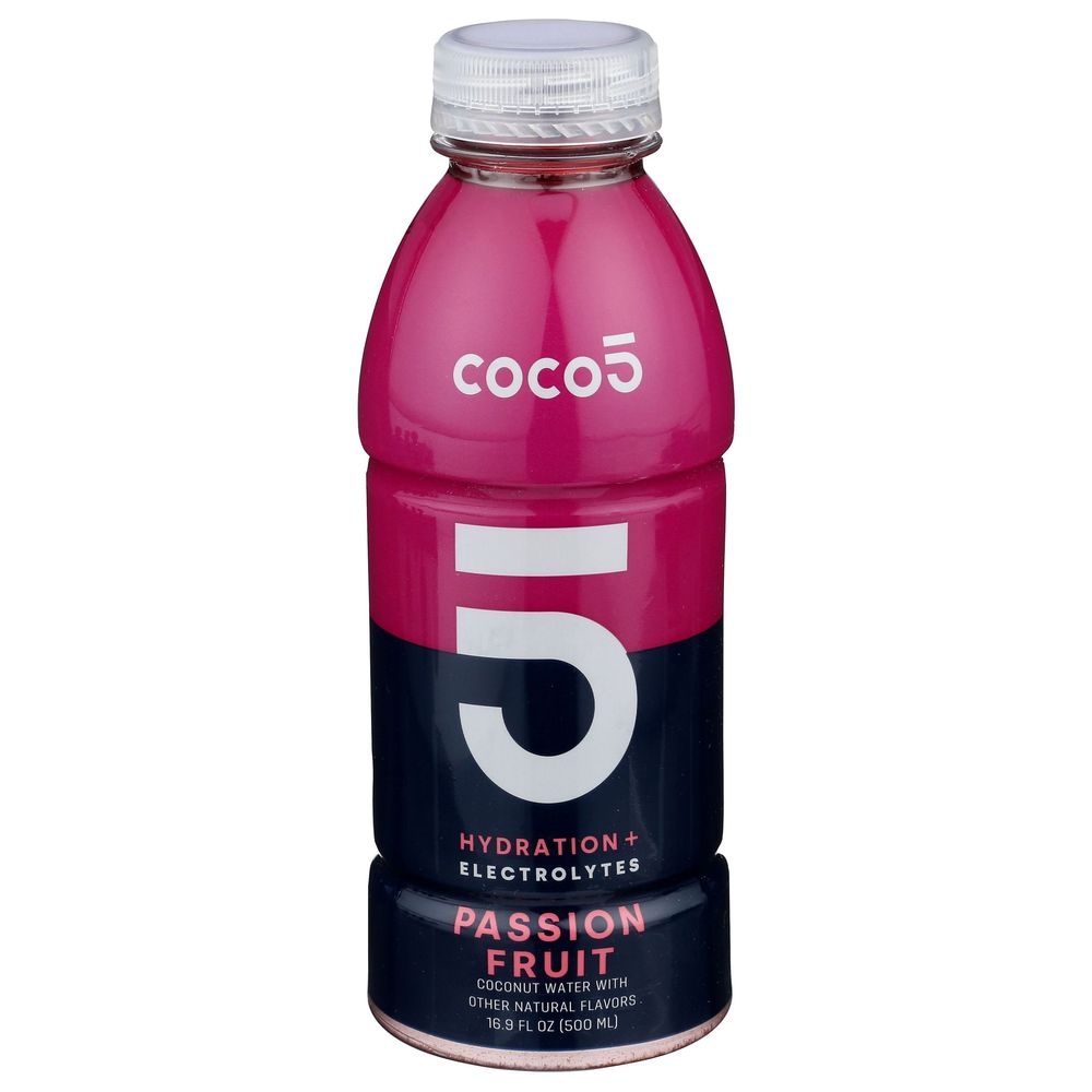 Coco5 Passion Fruit Coconut Water with Hydration and Electrolytes, 16.9 Fluid Ounce -- 12 per case