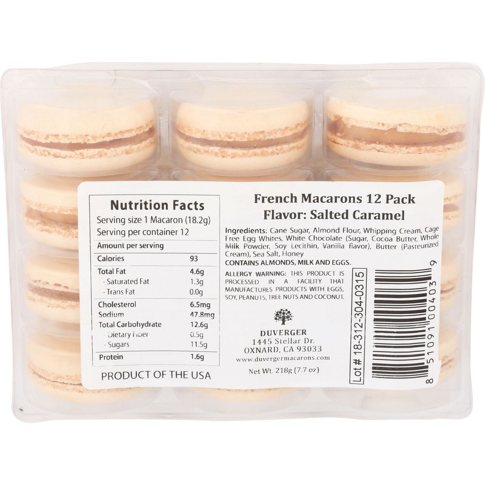 Duverger Organic salted Caramel French Macarons, 72 pieces