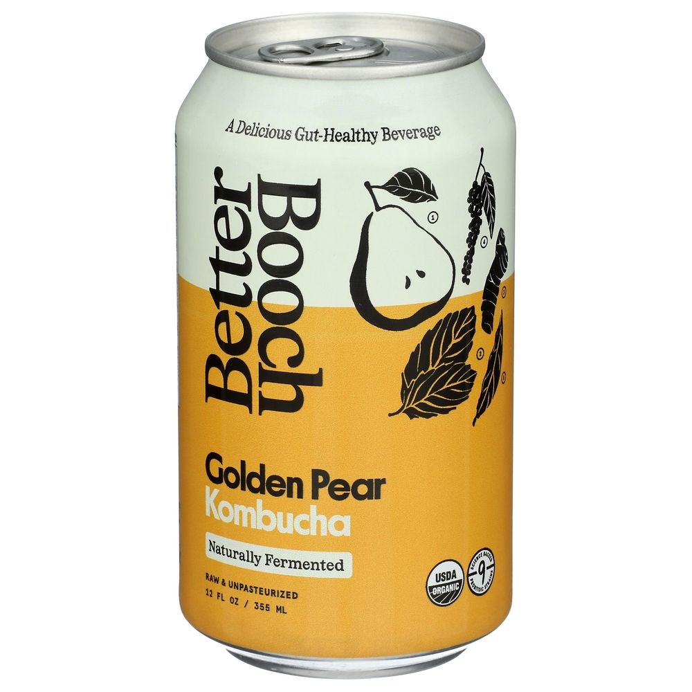 Better Booch Organic Golden Pear Kombucha, 12 Ounce -- 12 per case