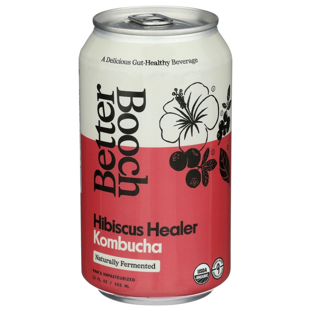 Better Booch Organic Hibiscus Healer Kombucha, 12 Ounce -- 12 per case