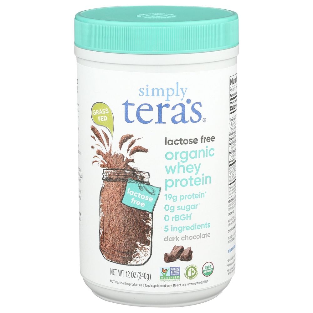 Simply Teras Organic Chocolate Whey Protein, 12 Ounce
