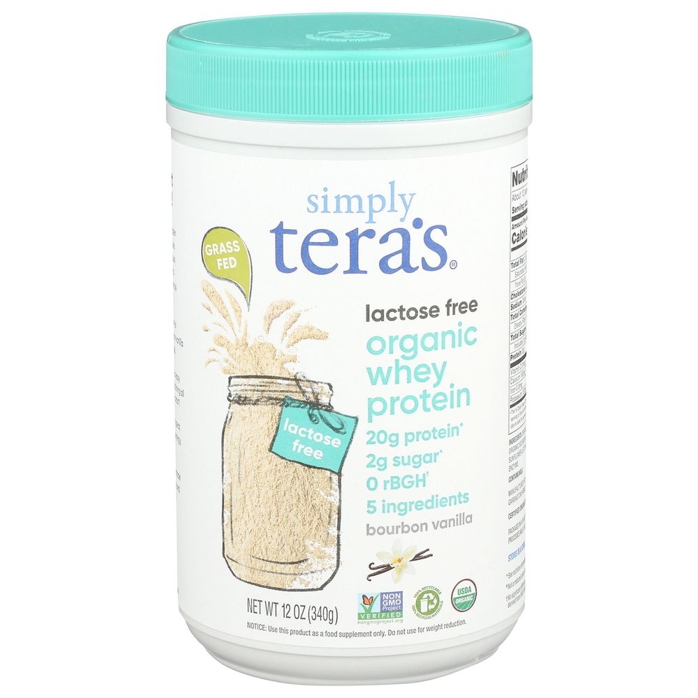 Simply Teras Organic Bourbon Vanilla Whey Protein, 12 Ounce