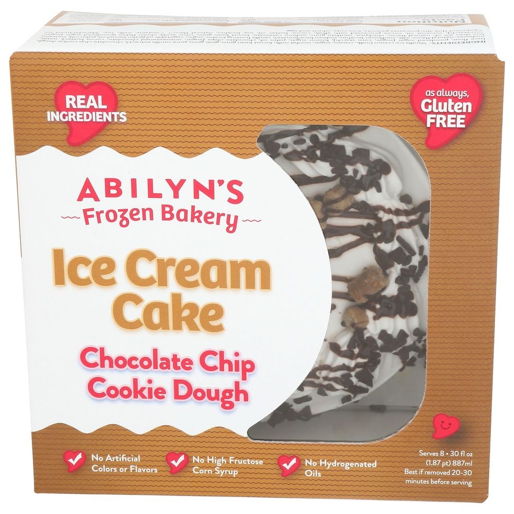Abilyns Chocolate Chip Cookie Dough Ice Cream Cake, 30 Ounce -- 4 per case