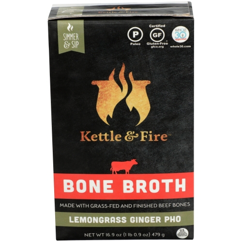 Kettle and Fire Lemongrass Ginger Pho Bone Broth, 16.9 Fluid Ounce -- 6 per case