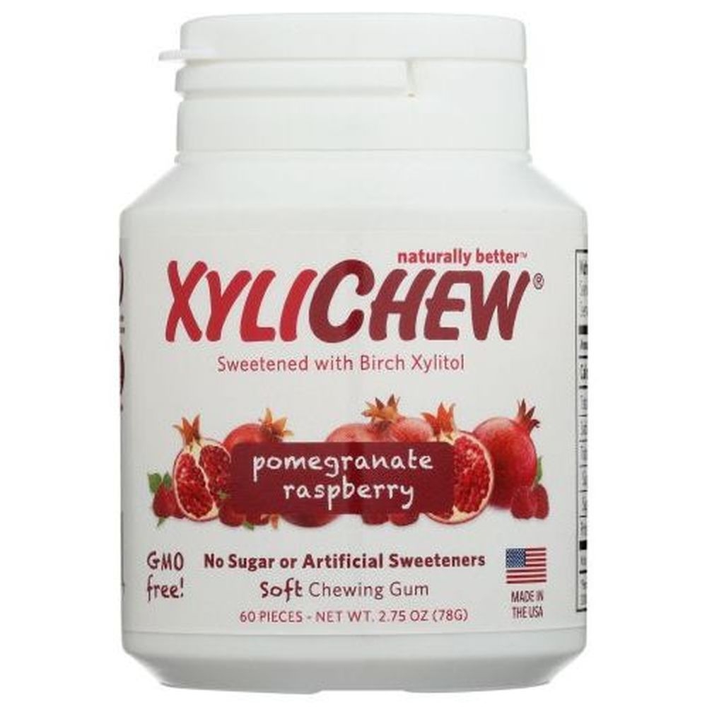 Xylichew Pomegranate Raspberry Soft Chewing Gum, 60 count -- 4 per case