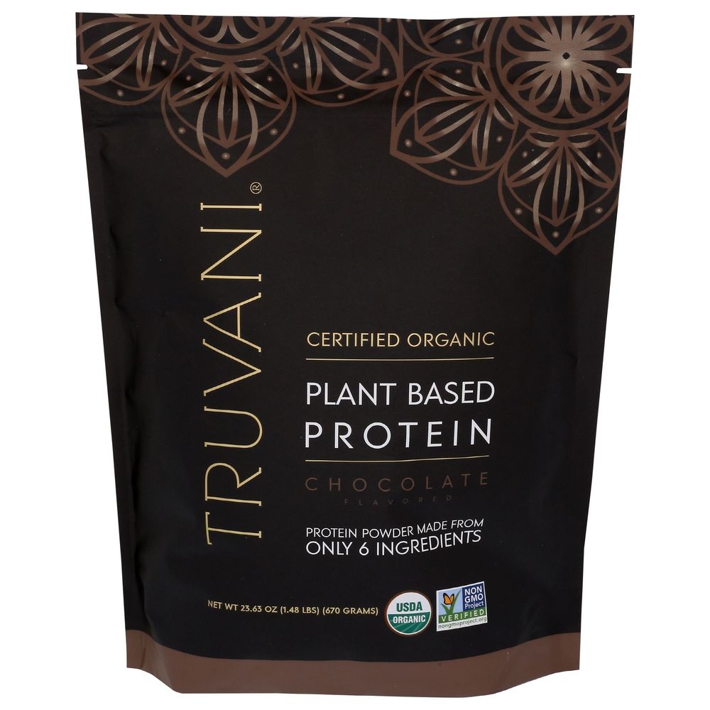 Truvani Organic Chocolate Plant Protein Powder, 23.63 Ounce