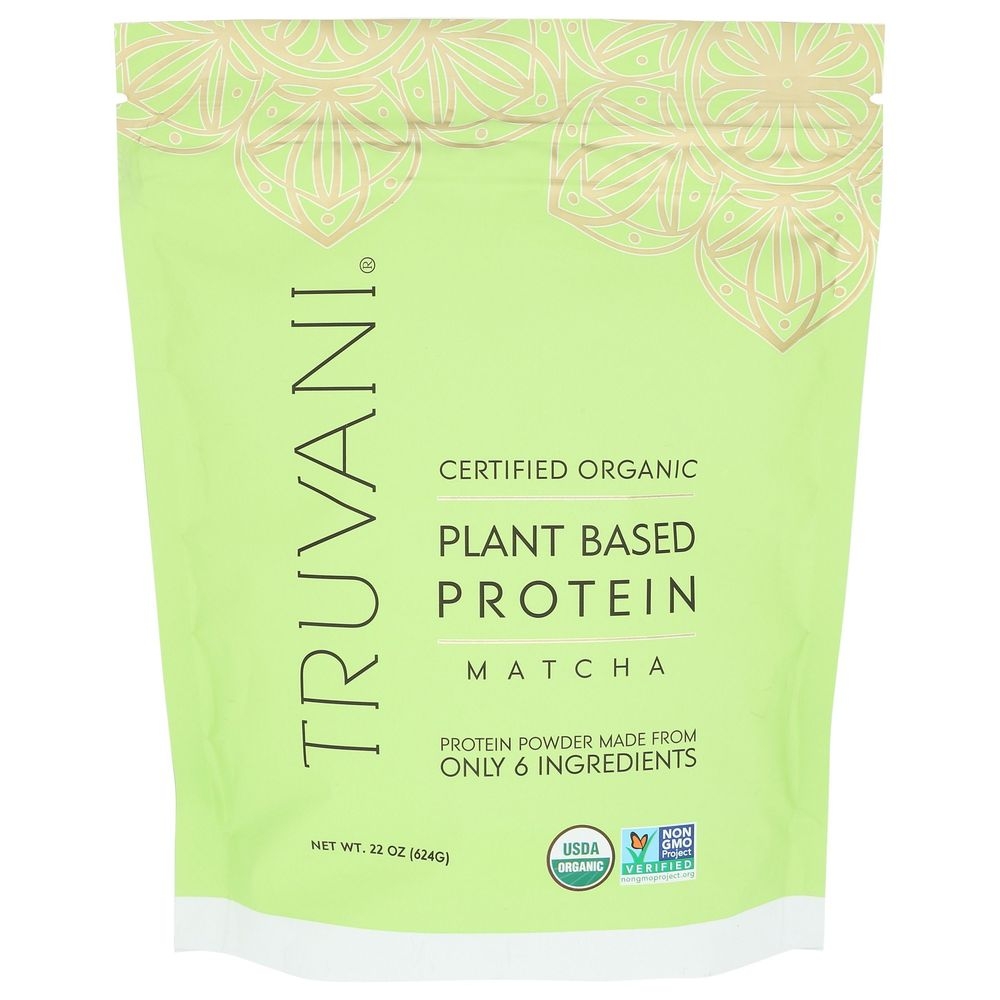 Truvani Organic Plant Based Matcha Protein Powder, 22 Ounce