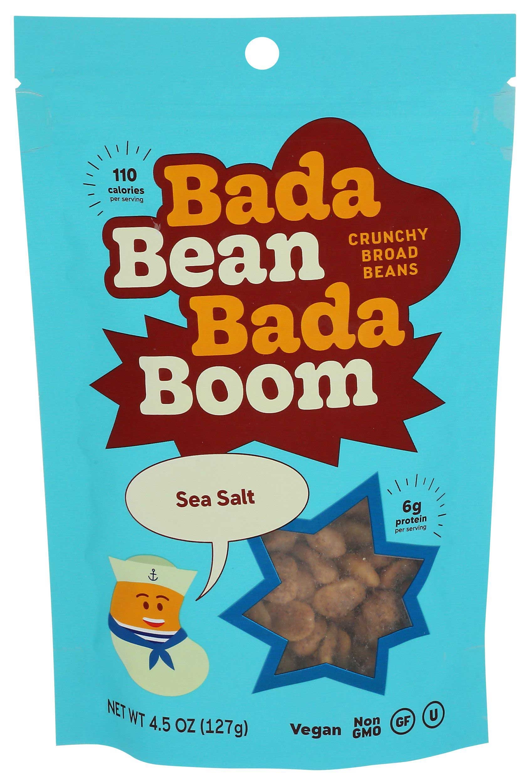Bada Bean Bada Boom Sea Salt Crunchy Broad Beans, 4.5 Ounce -- 6 per case