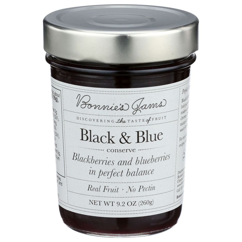 Bonnies Jams Black and Blue Conserve, 8.75 Ounce -- 6 per case