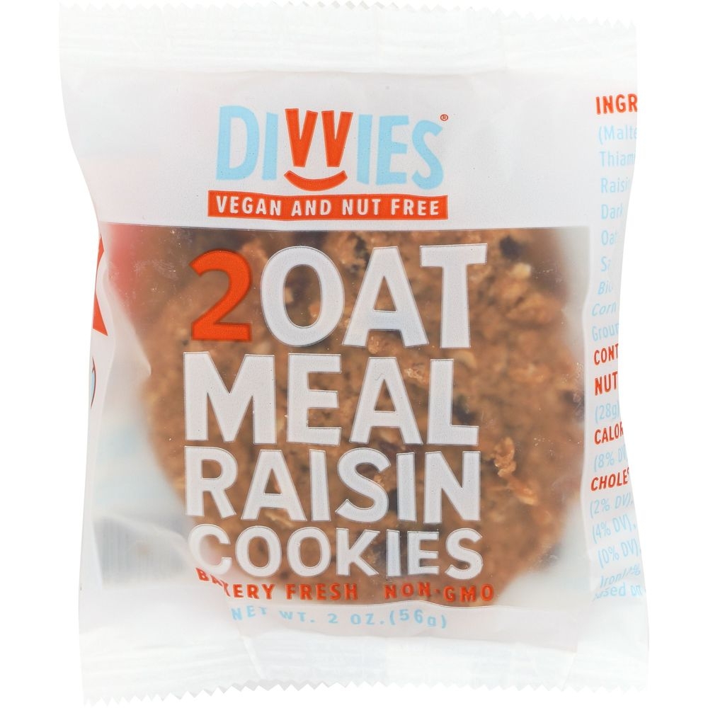 Divvies Oatmeal Raisin Cookies, 2 Ounce -- 27 per case